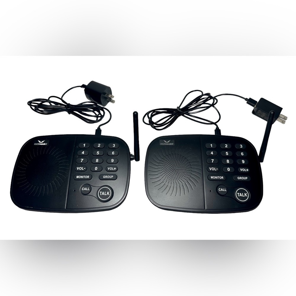 Lot of 2 HOSMART HY-810 Wireless Intercom 10 Channel 1/2 Mile Range, Plug & Play